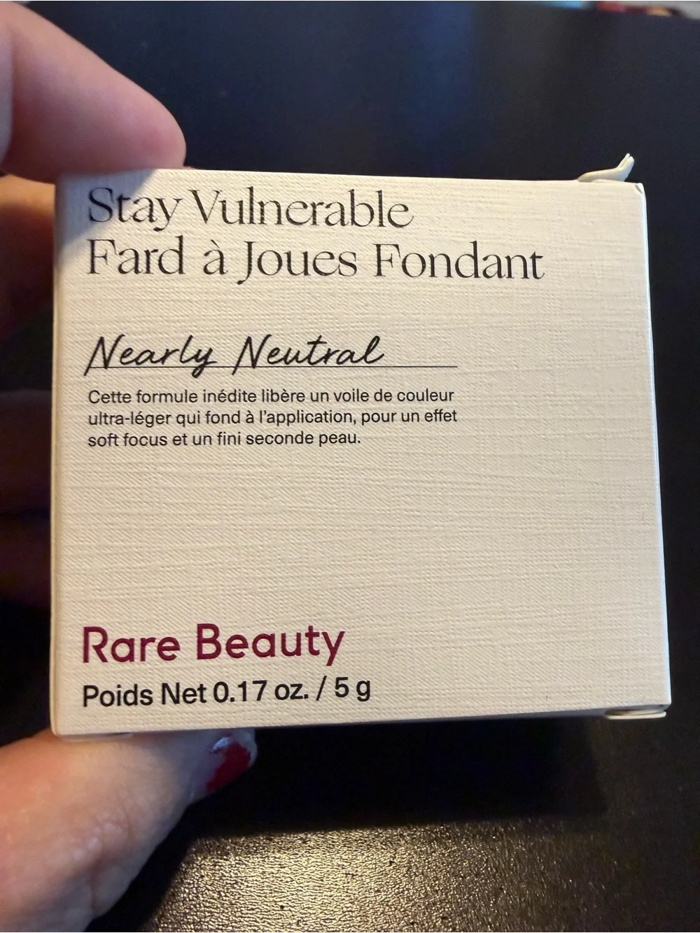 Rare Beauty cream blush - Nearly Neutral (soft mauve-pink)